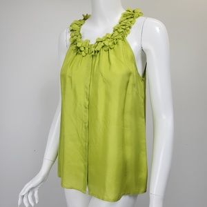 J Crew Silk Petal Trim Tank